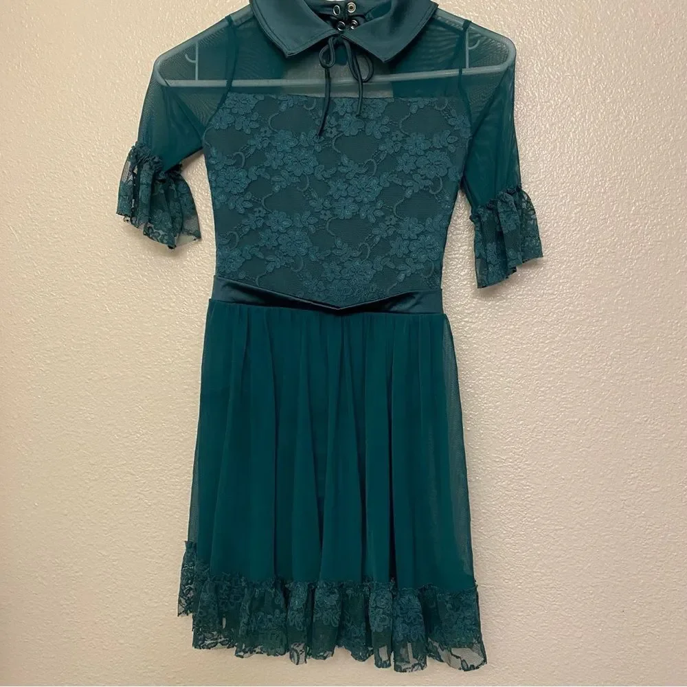 Weissman dance costume lyrical dark green Every Breath You Take 12504 MC child